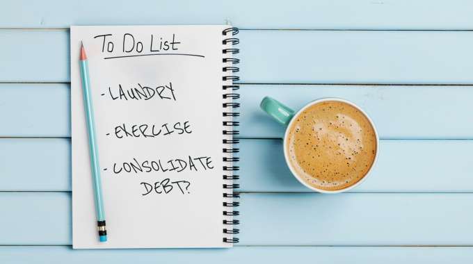 to do list featuring debt consolidation