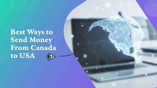 Graphic showing best ways to send money from Canada to US