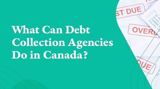 Papers with overdue debts from debt collection agencies in Canada