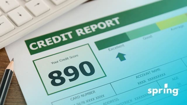 Credit report showing a higher than 800 credit score