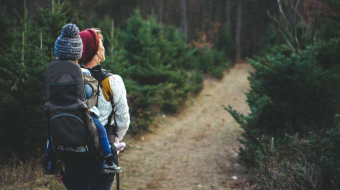 Mother and Child on a hike in Ontario