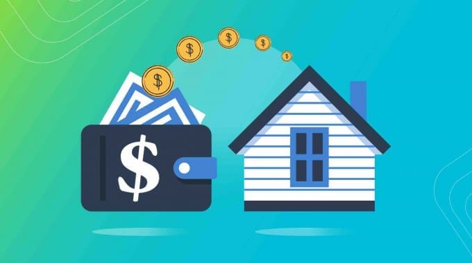 Wallet and house showing cost of living in Canada