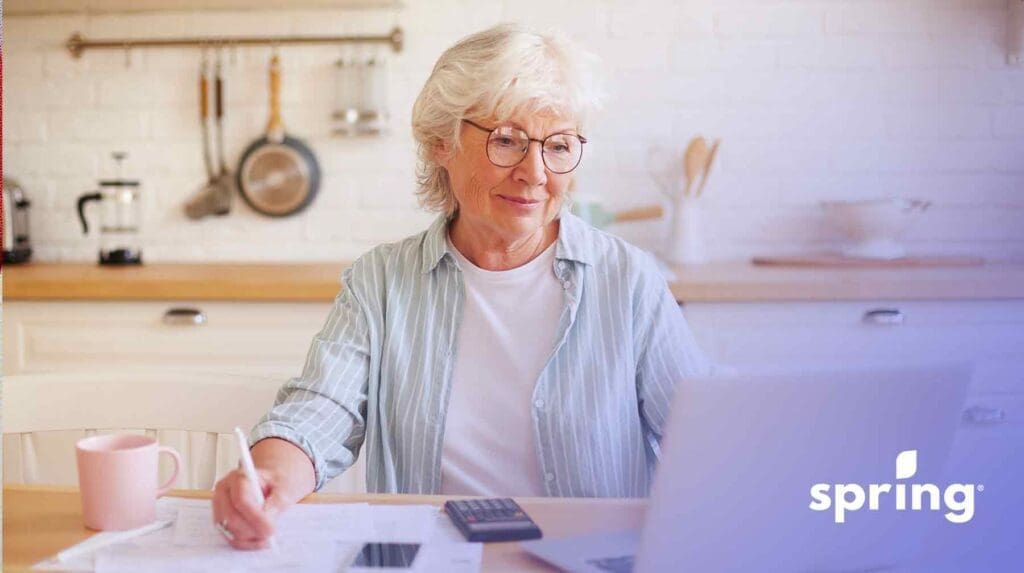 Woman calculating CPP payments